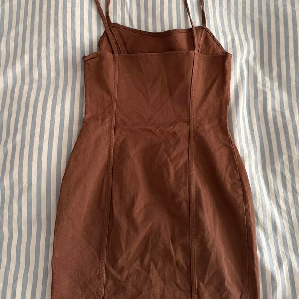 Bershka brown denim mini dress - Picture 3 of 3